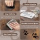 Brown flip-top cat washroom bench with side entrance, featuring a spacious tabletop and cute paw patterns for decor.